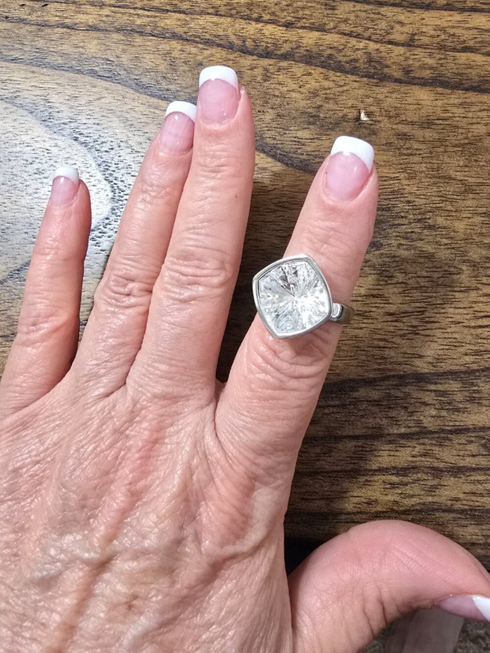 Touchstone Crystals by Swarovski MYSTIC Ring Crystal size 9 Rhodium Plated - Picture 4 of 6